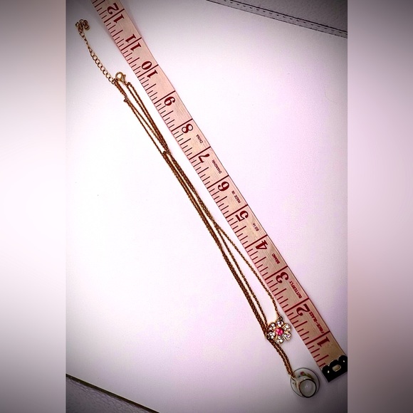 Adorable Double Gold Tone Necklace-One Designedw/Flower-the other w/Cup & Saucer - Picture 5 of 5